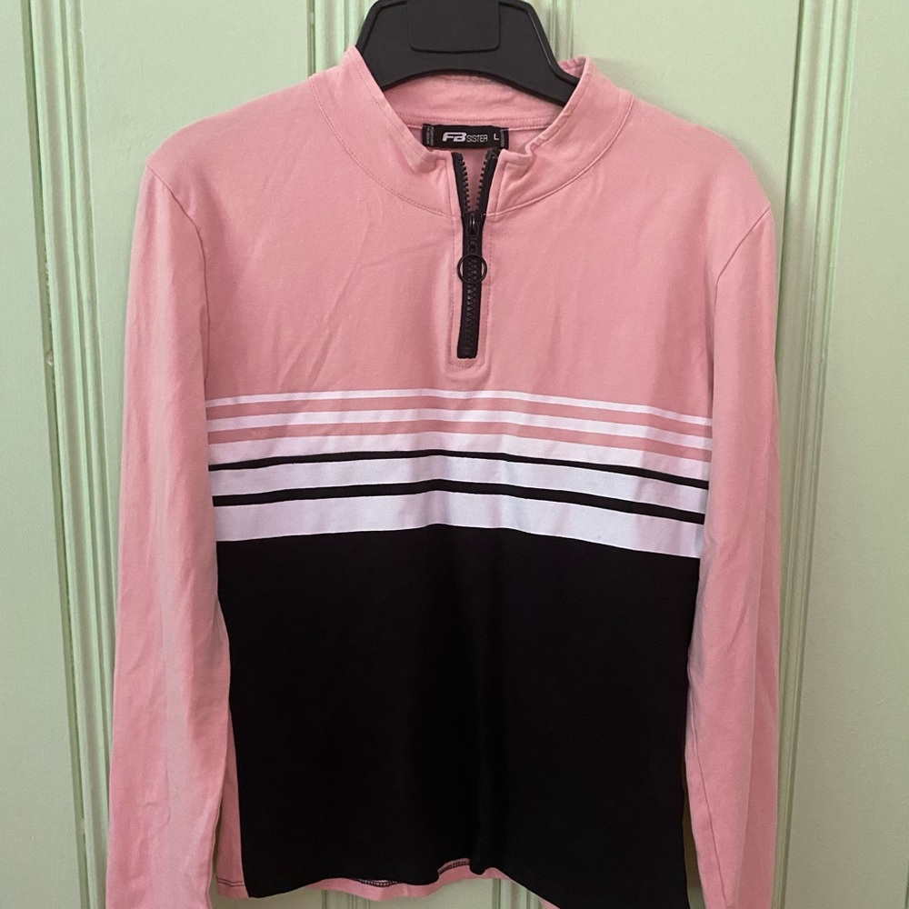 Soft black and pink top